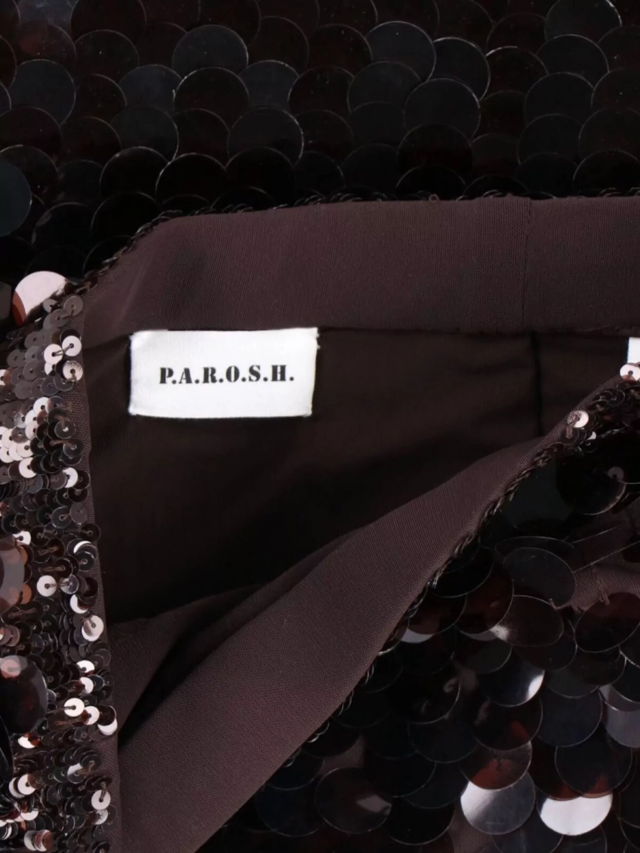 P.a.r.o.s.h Knee-length Skirt Featuring Sequin Embellishment In Brown