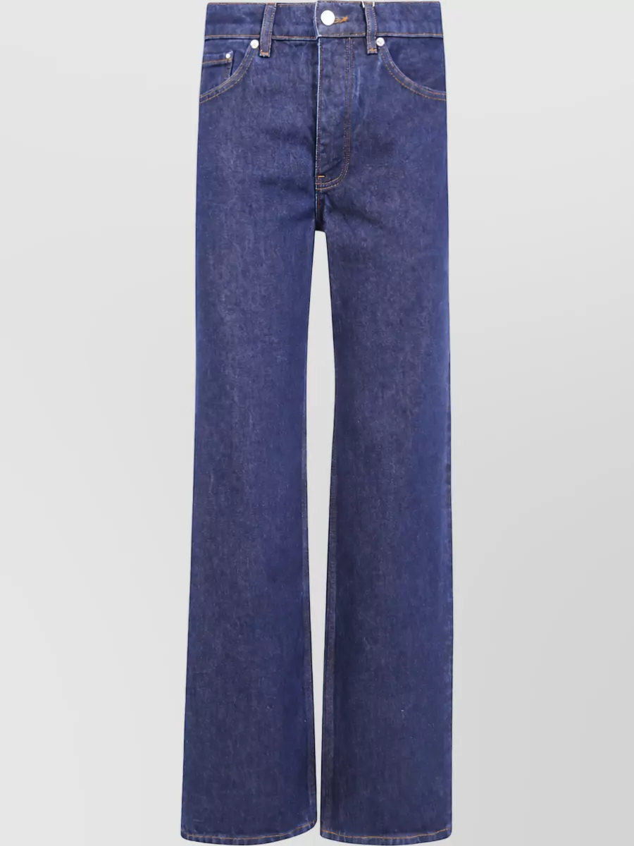 Anine Bing denim high-rise straight-leg jeans