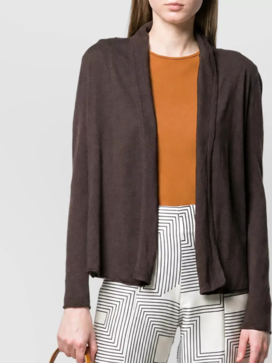 La Rose Merino Wool Loose-Fit Cowl Neck Cardigan