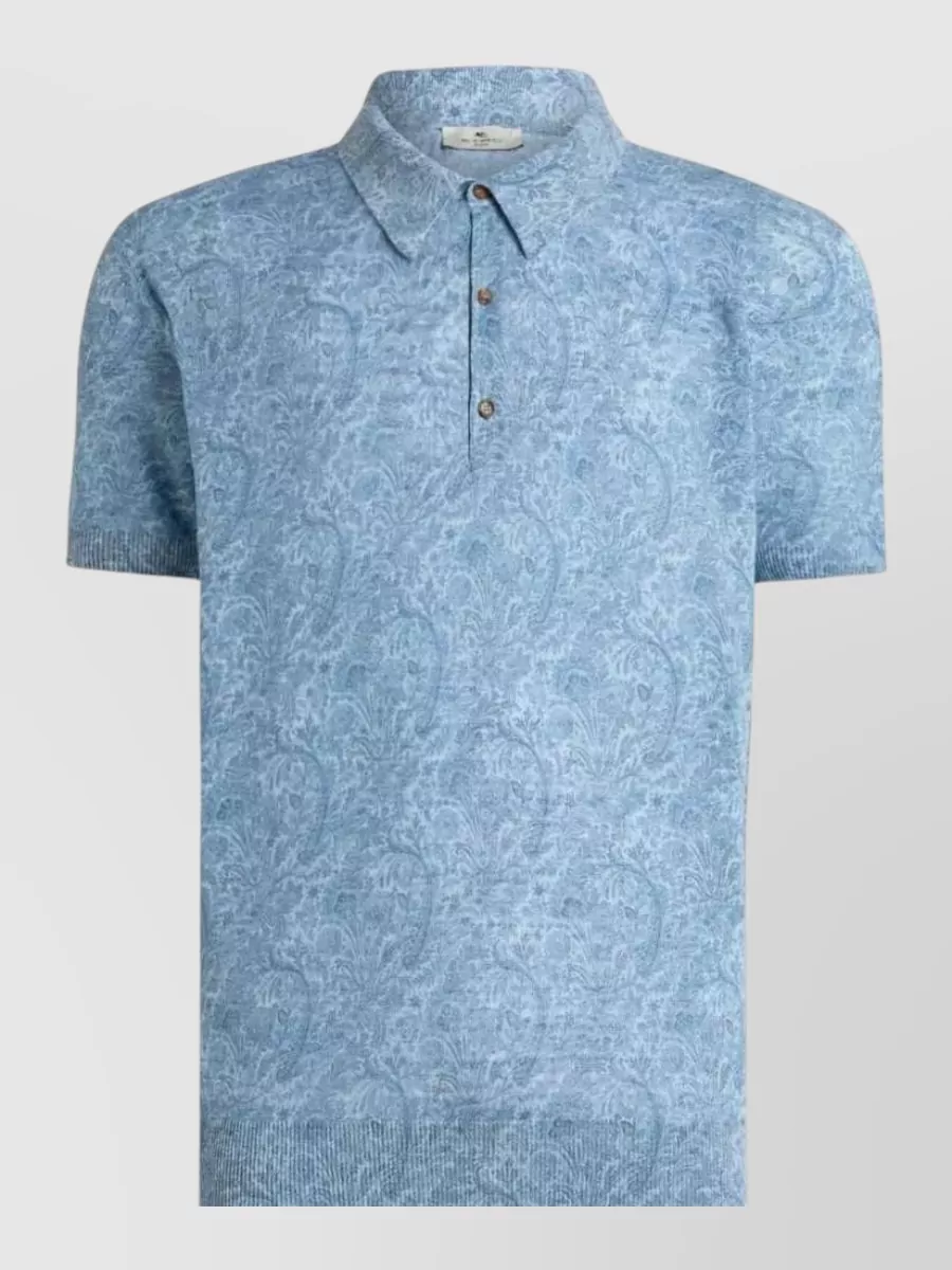 Etro floral-print short-sleeve polo shirt
