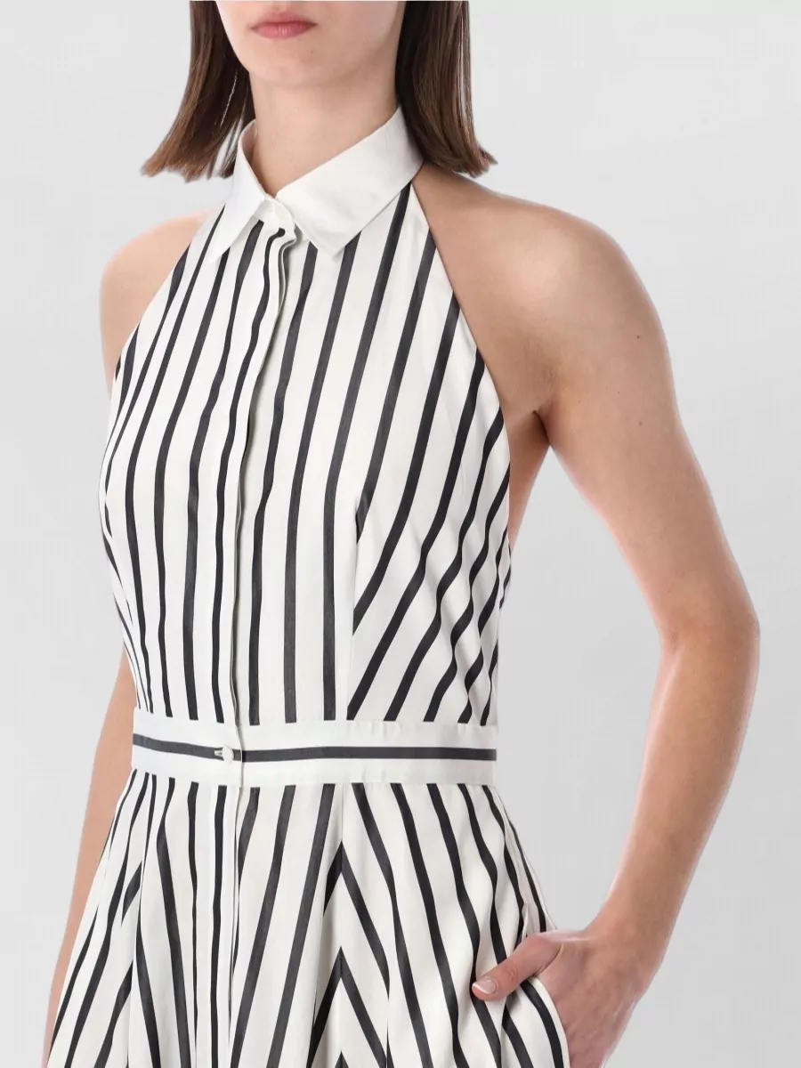 Ralph Lauren Striped Halterneck Sleeveless Maxi Dress