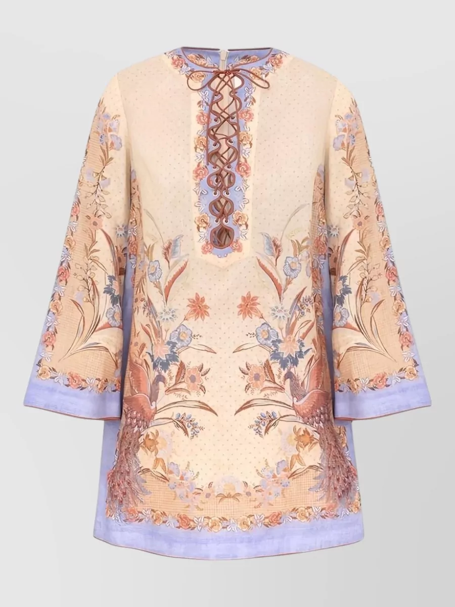 Zimmermann Linen floral mini tunic dress