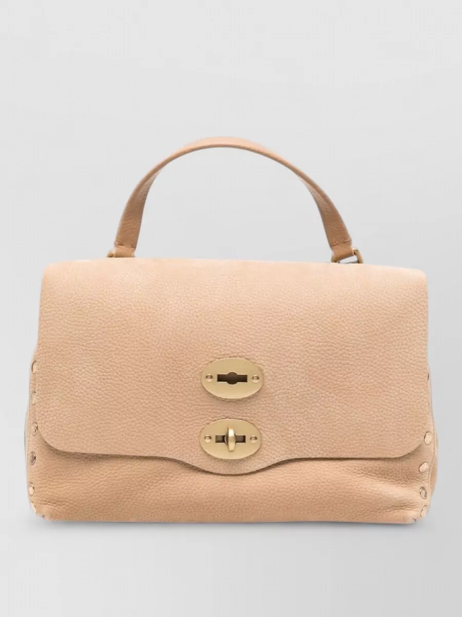 Zanellato grained leather stud-embellished shoulder bag