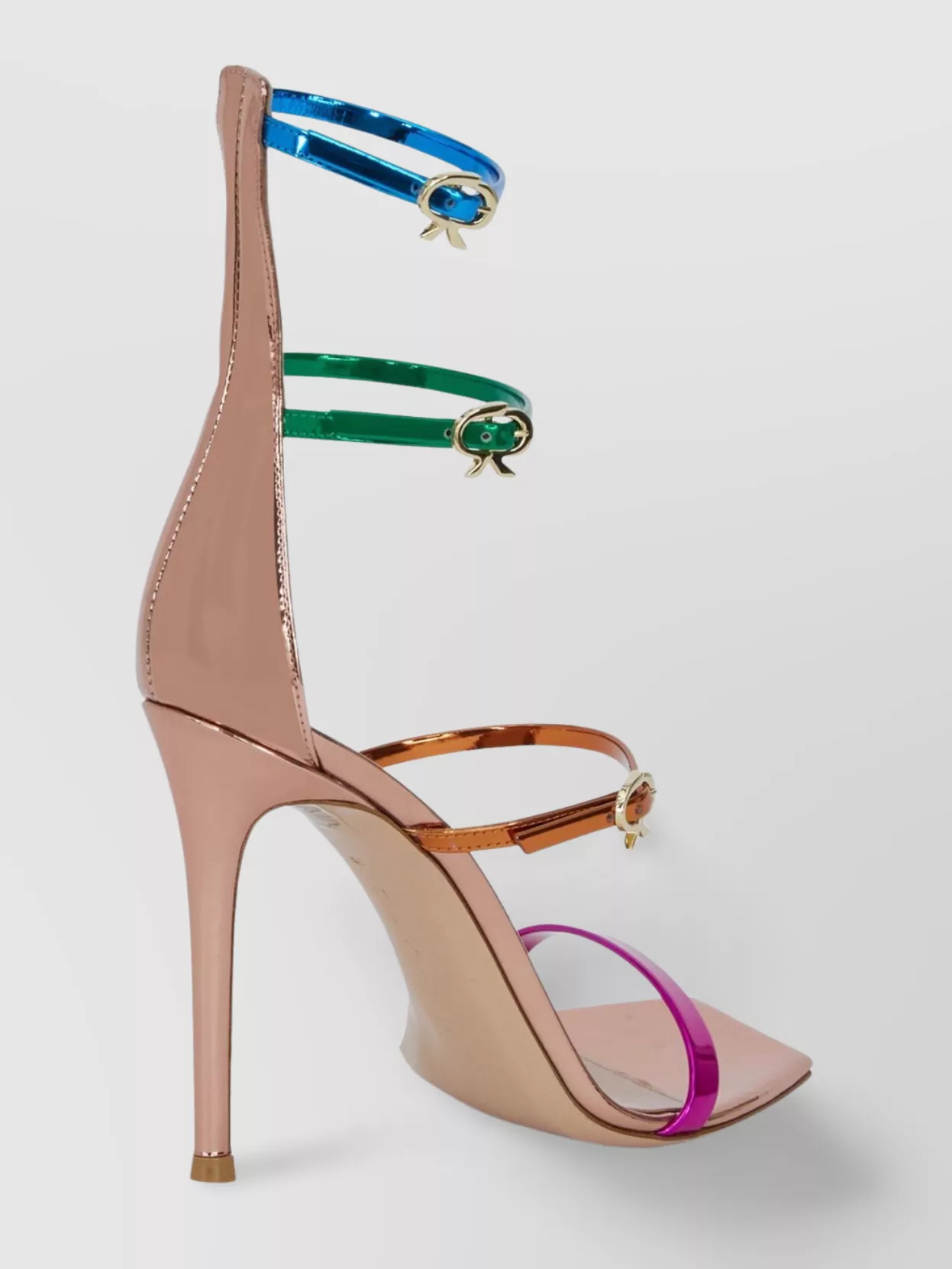 Gianvito Rossi Metallic Multi-Strap Stiletto Sandals