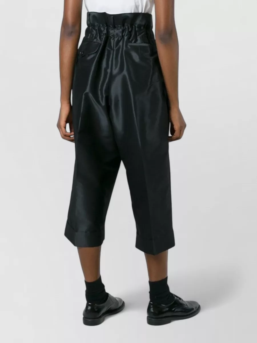 Comme Des Garçons Silk Cropped Pleated Trousers