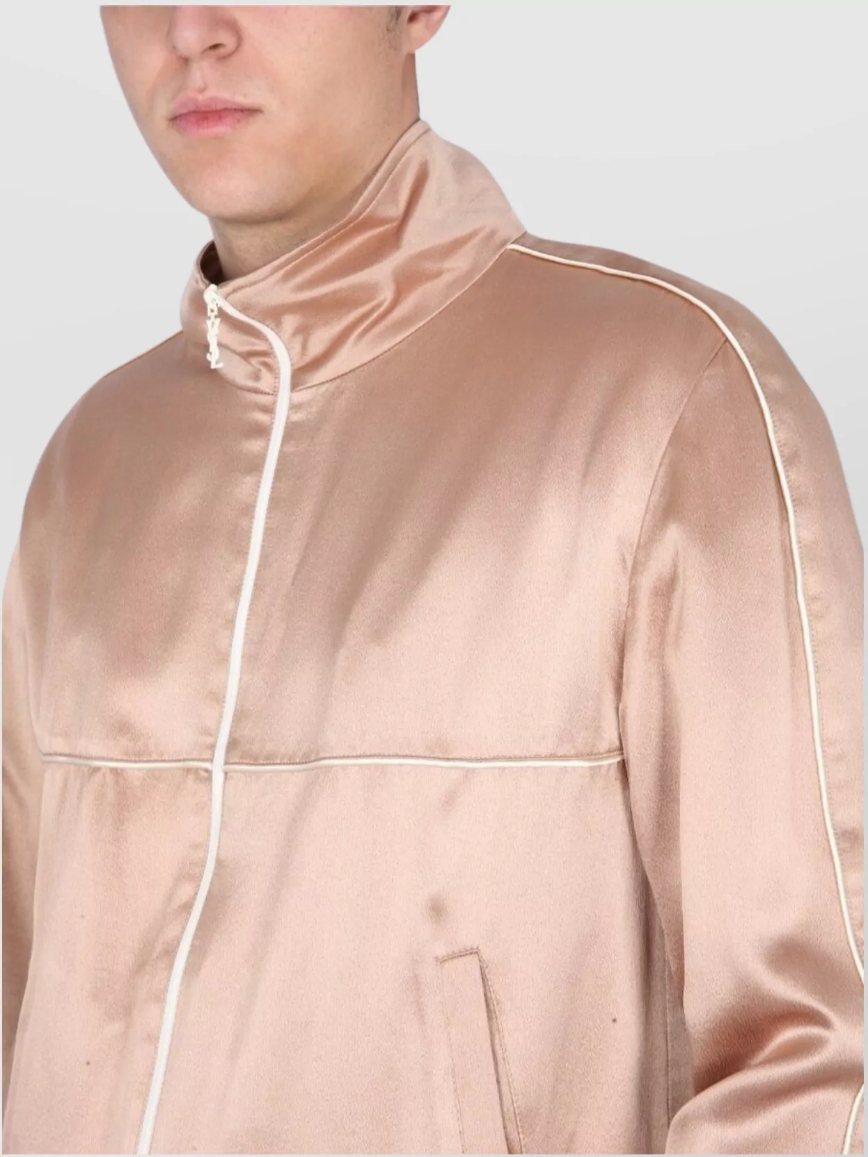 Saint Laurent Organic Silk Satin Jacket Pockets