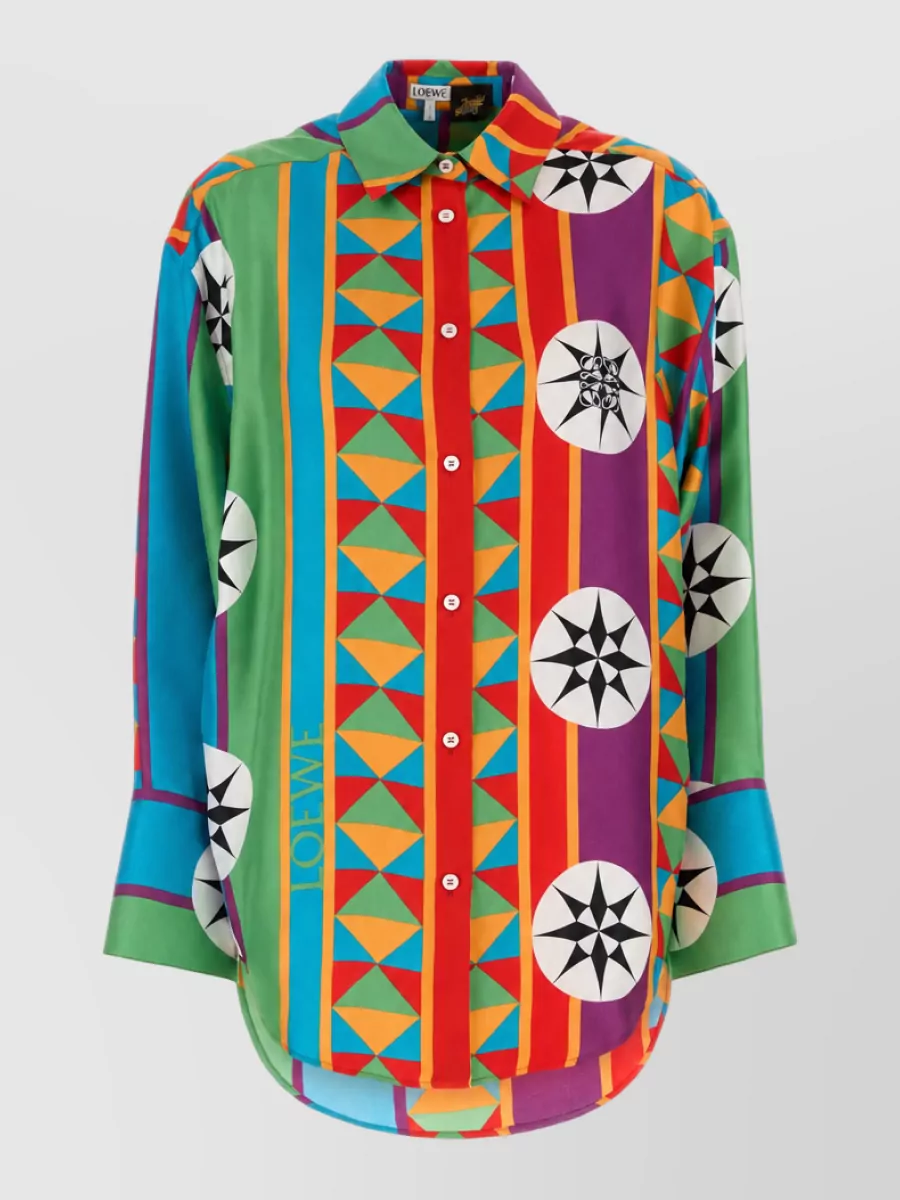 Loewe Paula's Ibiza Silk oversized printed shirt