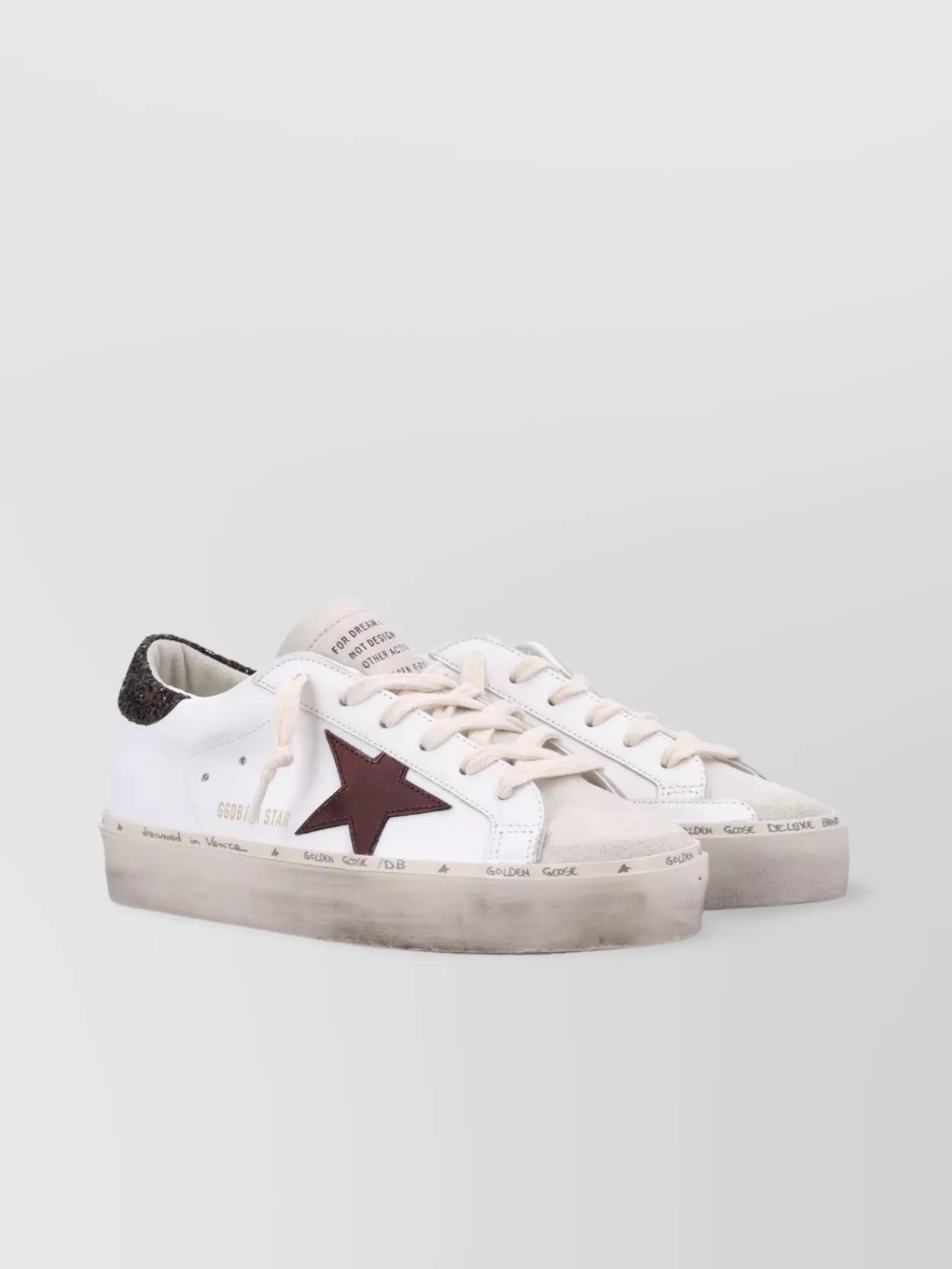Golden Goose Starry Sneakers With Glitter Heel Tab