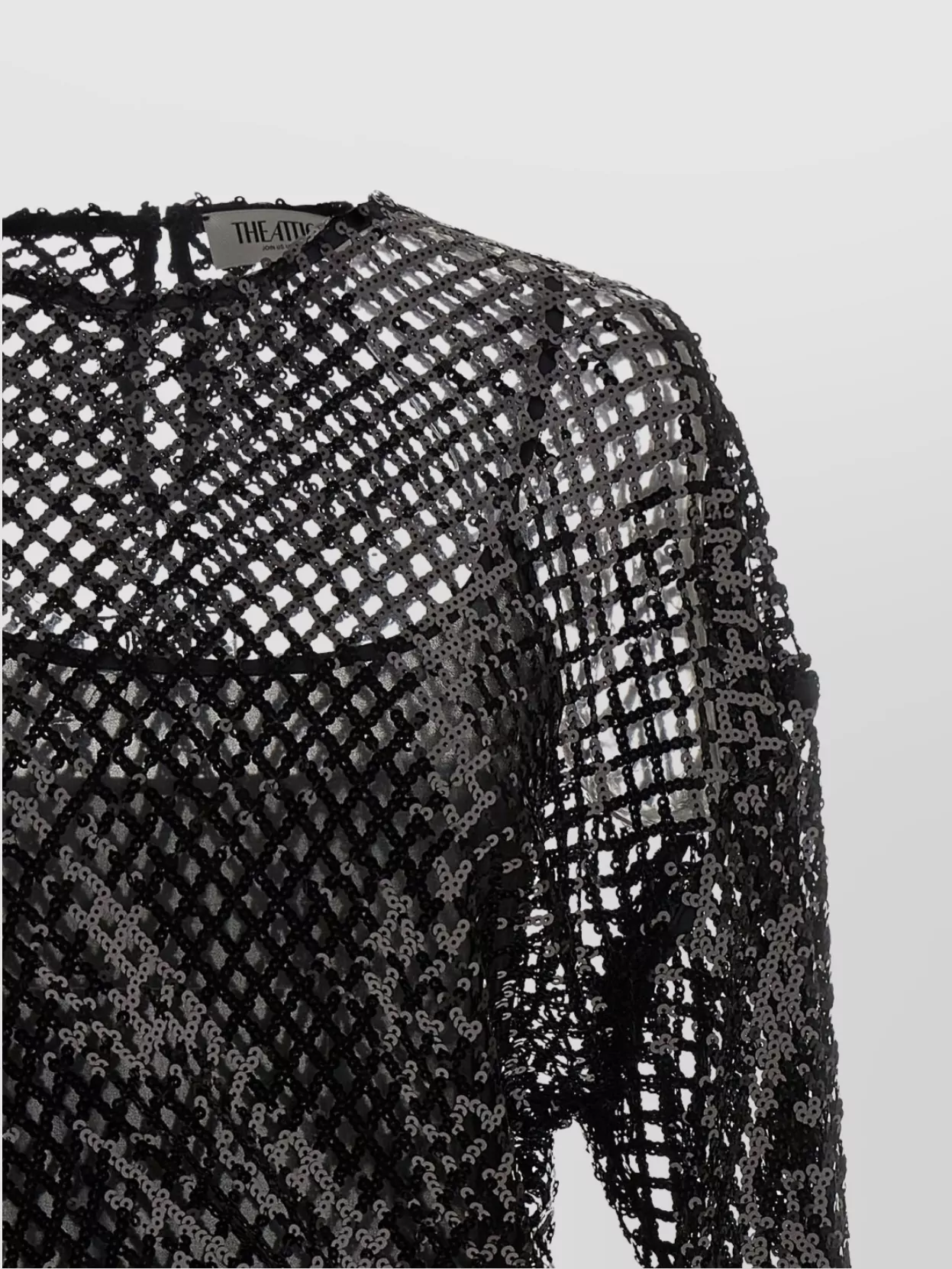 The Attico Sequin Mesh Overlay Dress