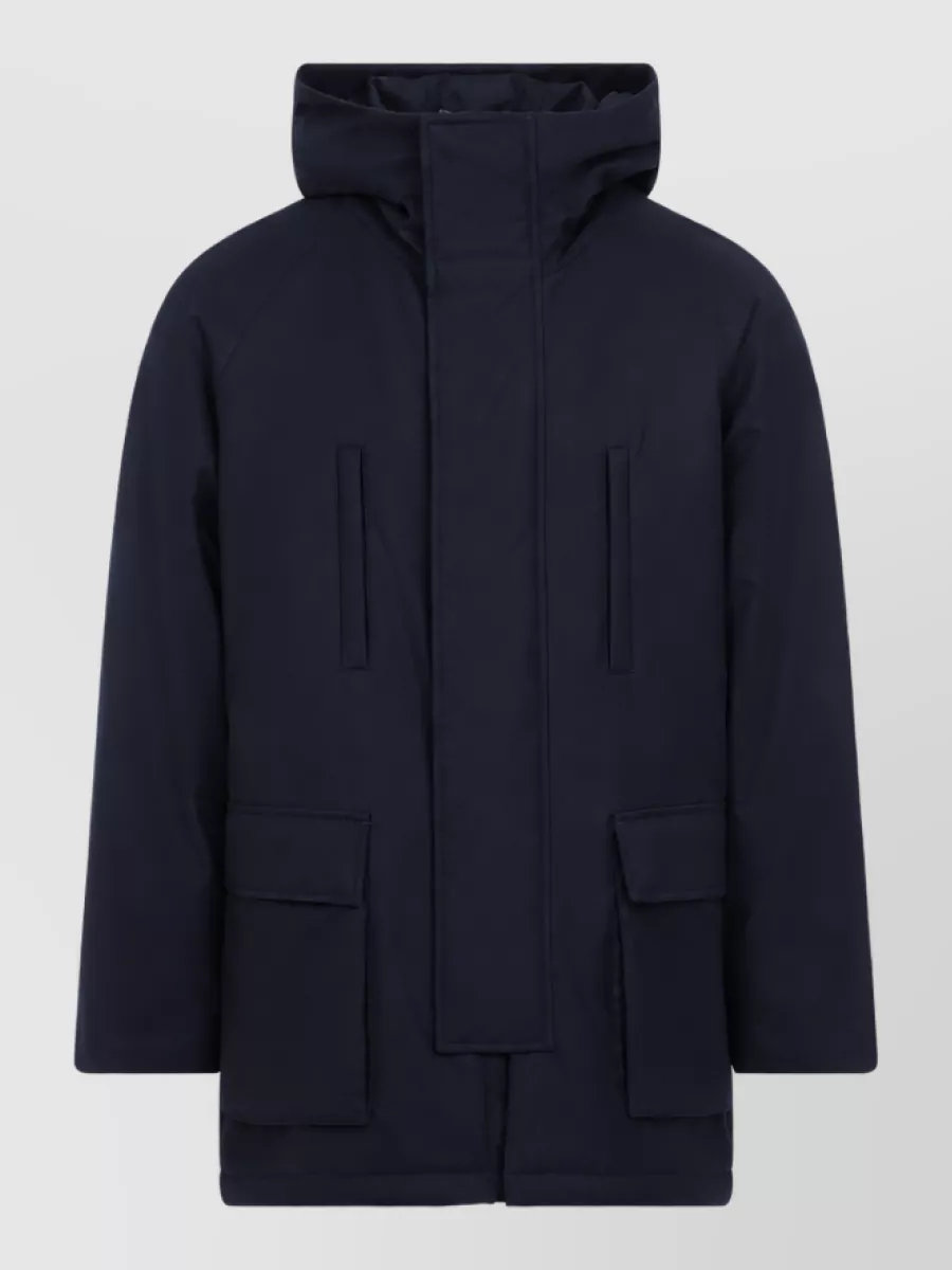 Giorgio Armani Wool hooded mid-length coat