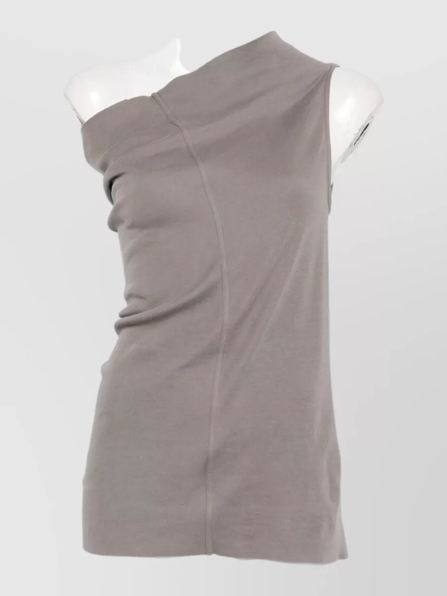 Rick Owens cotton asymmetric one-shoulder sleeveless top