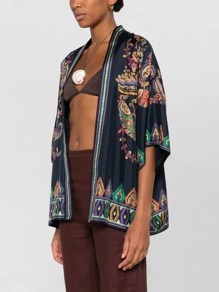 Etro Kesa Jacket Open Front Paisley Embroidery