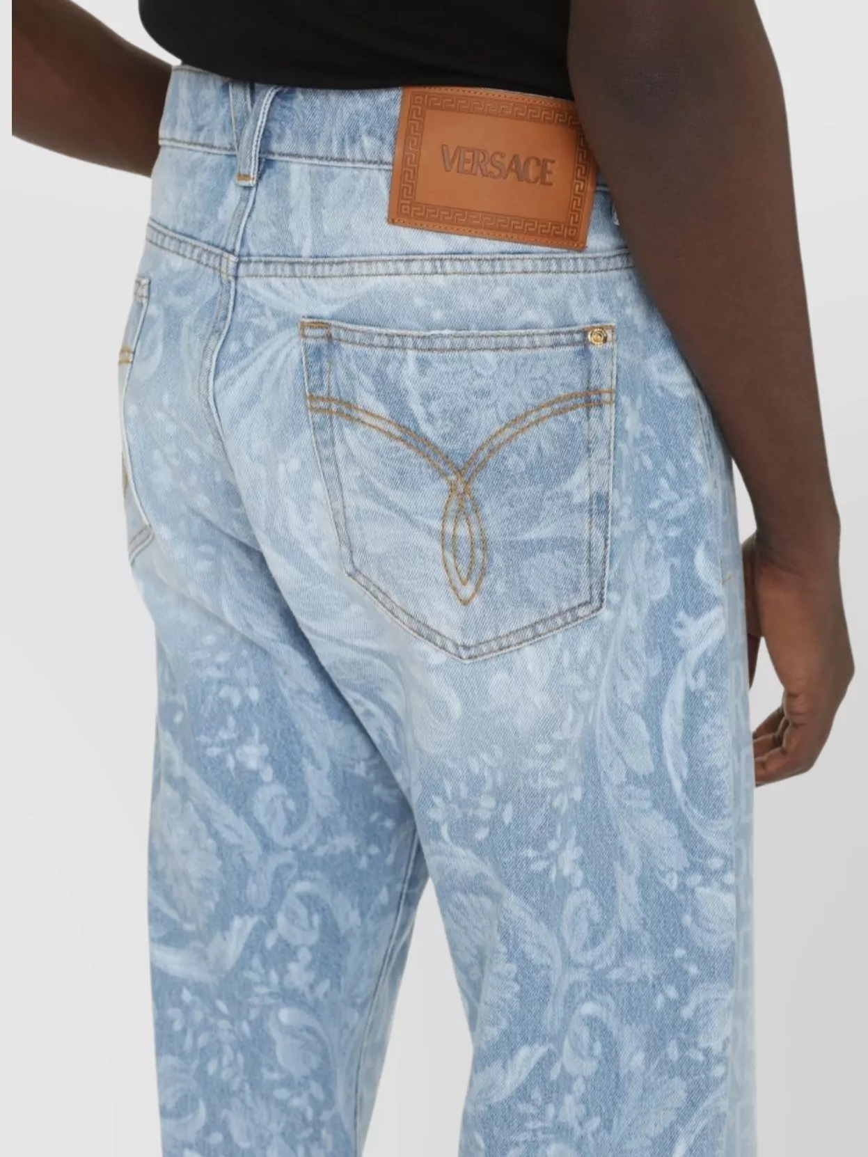 Versace Logo Print Straight-Leg Jeans