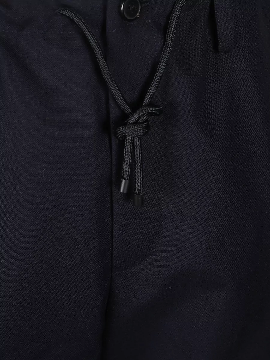 Dries Van Noten Wool Trousers With Button Detail And Elastic Waistband