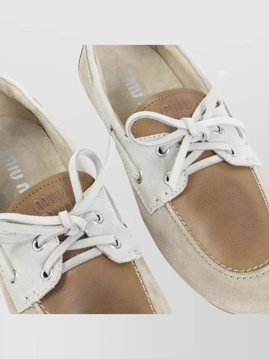 Miu Miu Leather And Suede Loafers