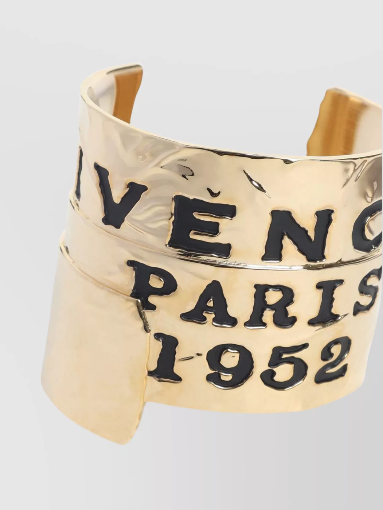 Givenchy Golden Cuff Bracelet Engraved Design
