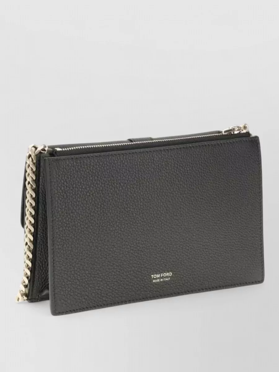 Tom Ford Mini Pebbled Leather Chain Clutch Bag