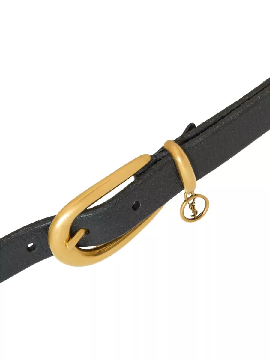 Saint Laurent Leather Thin Belt