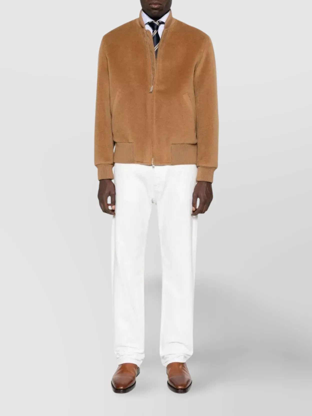 Lardini Wool Jacket With Ribbed Collar And Cuffs