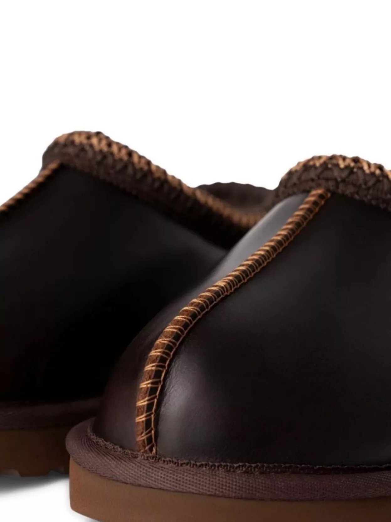 Ugg Leather Collar Mules Stitch Detailing