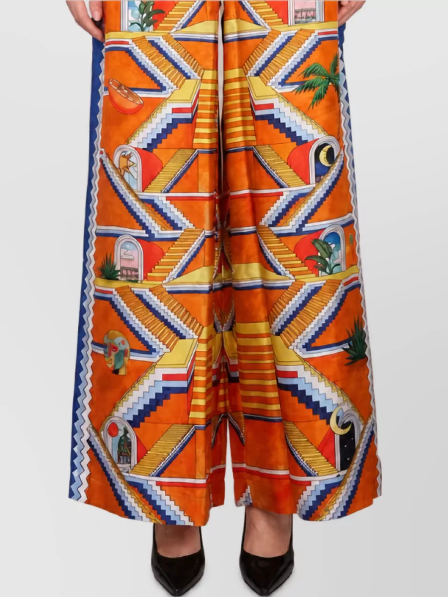Casablanca Silk Printed Tailored Trousers