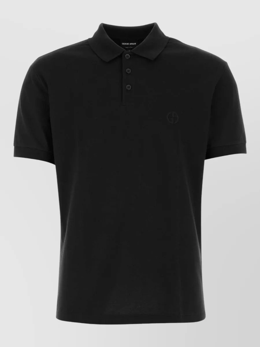 Giorgio Armani cotton piqué short-sleeve polo shirt