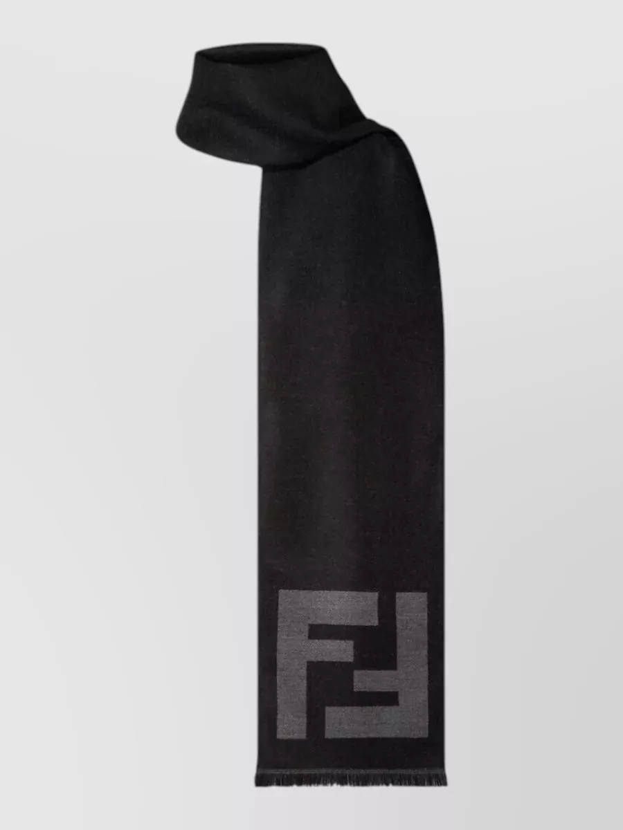 Fendi fine-knit logo-jacquard scarf