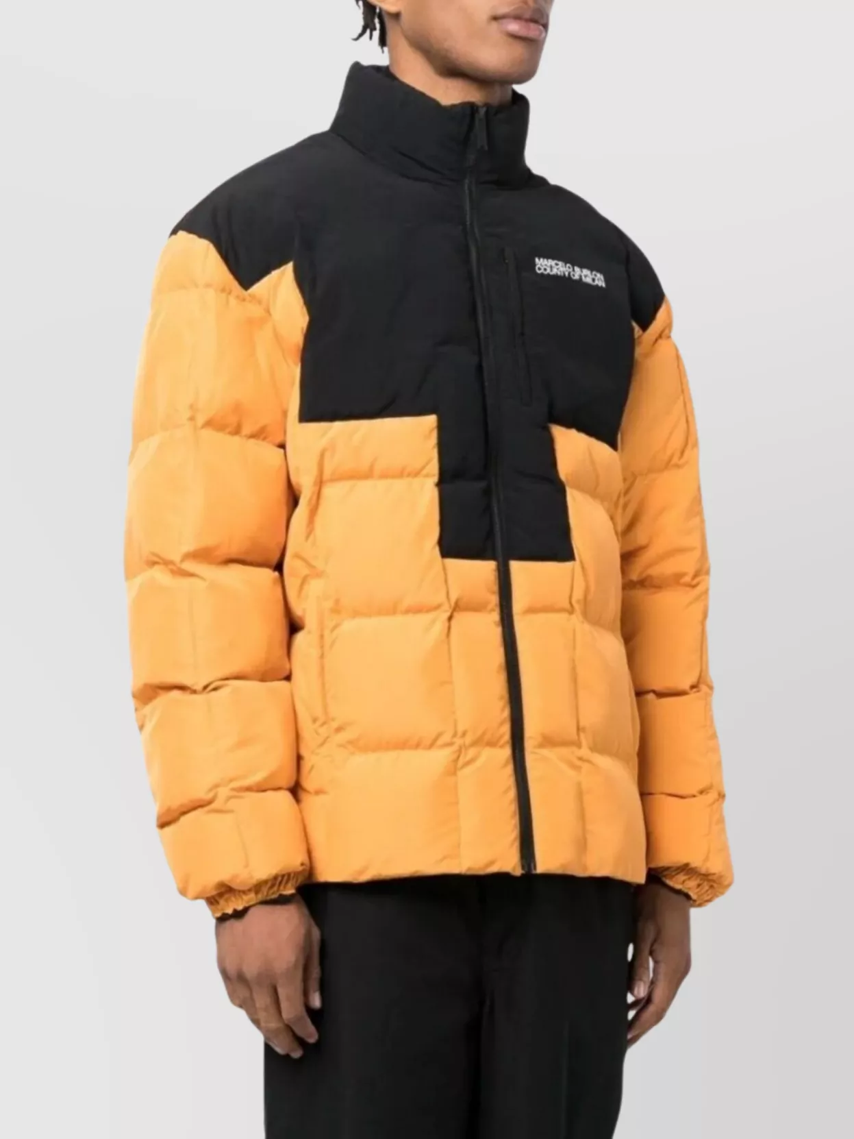 Marcelo Burlon County Of Milan Logo Block Puffer Jacket With Chest Pocket