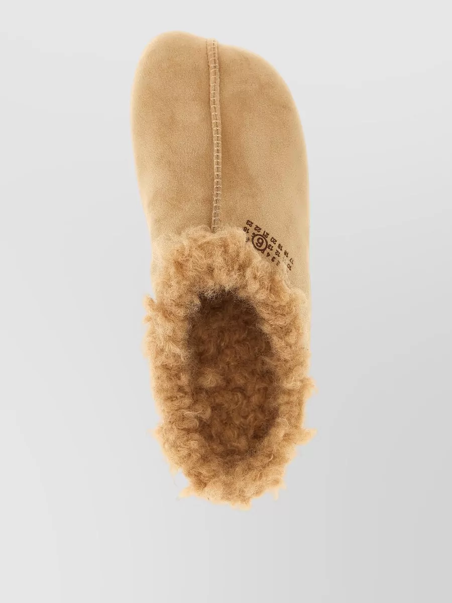 Mm6 Maison Margiela Suede Shearling-Effect Sabots