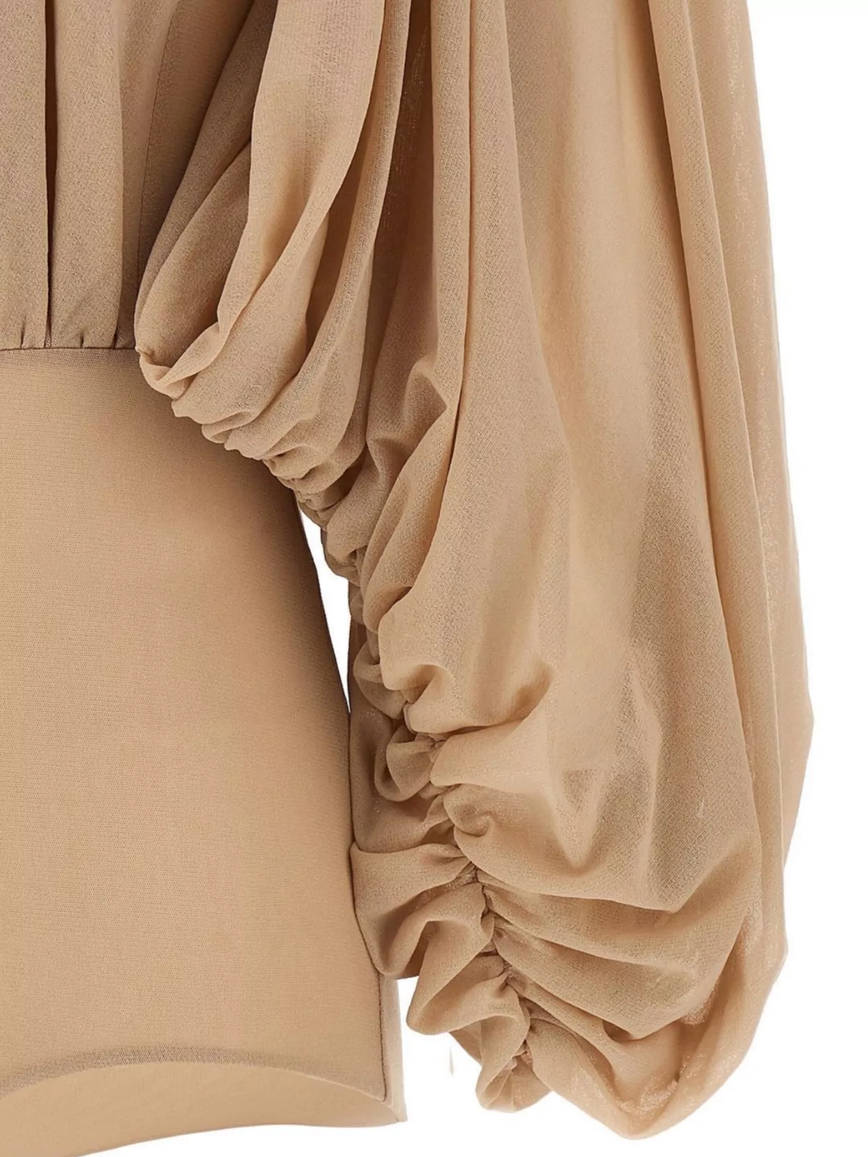 Philosophy Di Lorenzo Serafini Stretch Tulle Bodysuit With Gathered Detailing