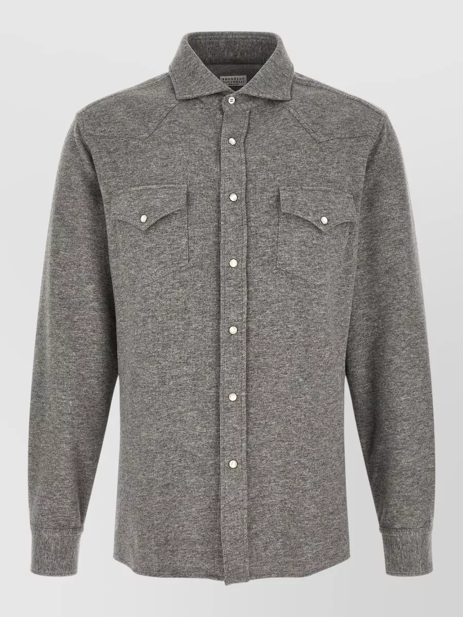 Brunello Cucinelli cashmere western shirt