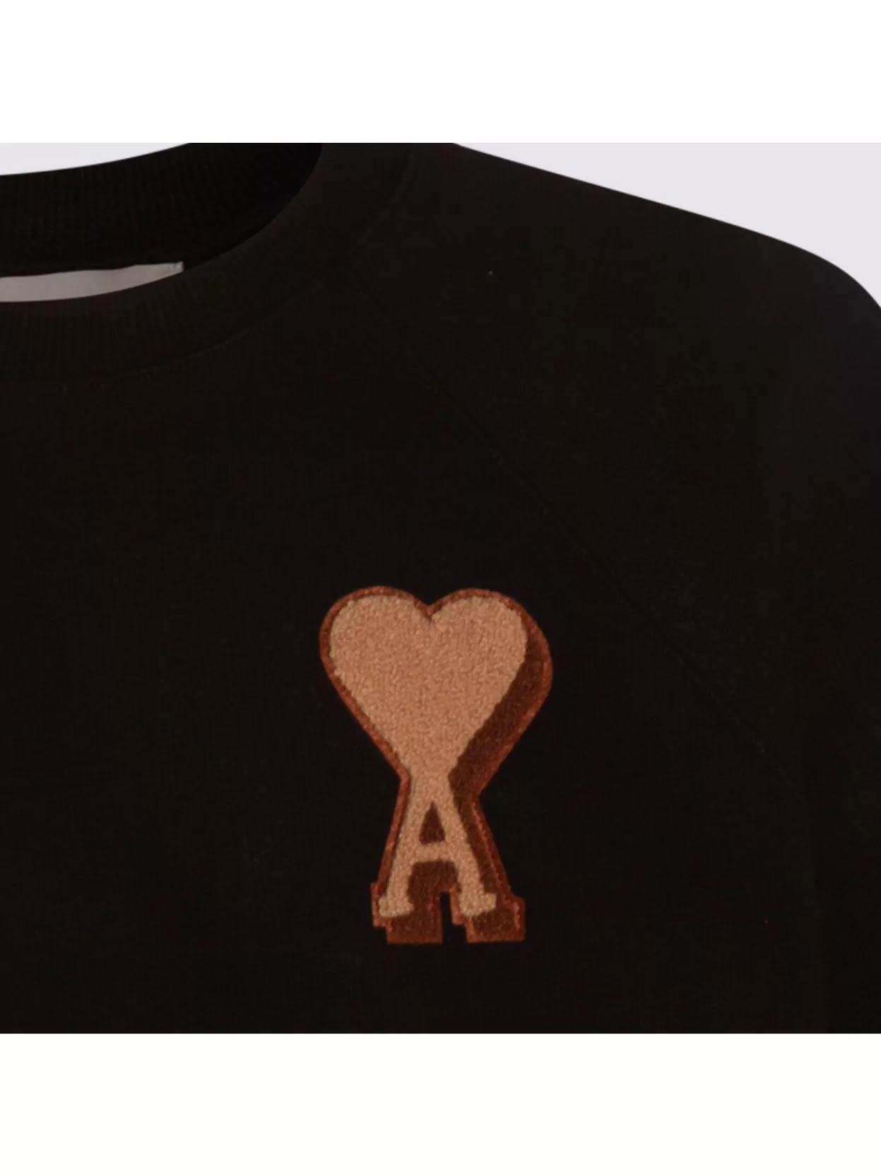 Ami Paris Ribbed Cuff Crew Neck Knit Sweatshirt