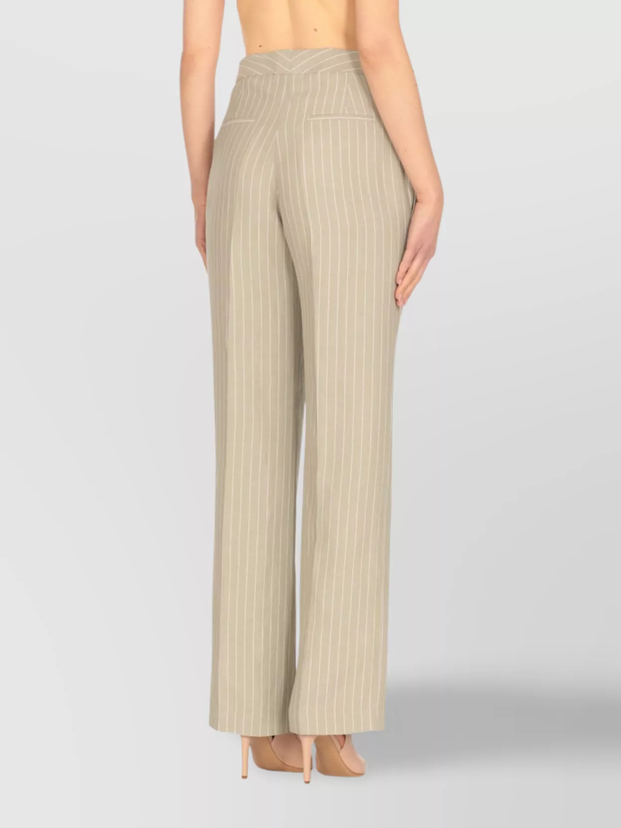 Fabiana Filippi Striped Linen Blend High Waist Trousers