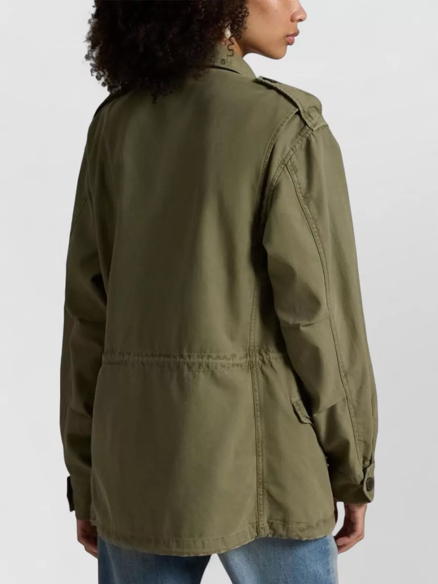 Ralph Lauren Cotton Twill Jacket Spread Collar Epaulettes