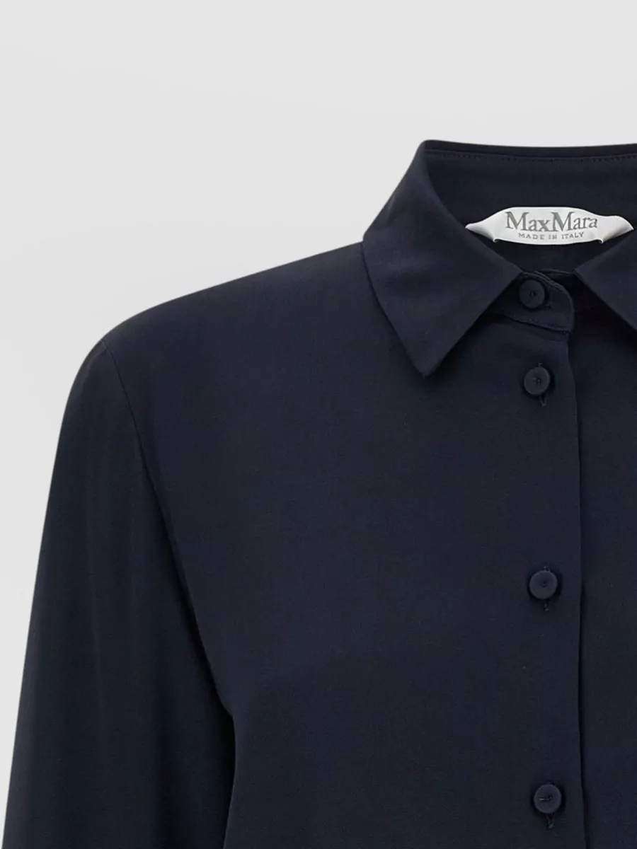 Max Mara Silk Long-Sleeve Asymmetric Shirt