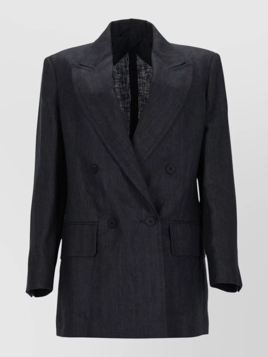 Max Mara Linen Double-breasted Suit Jacket