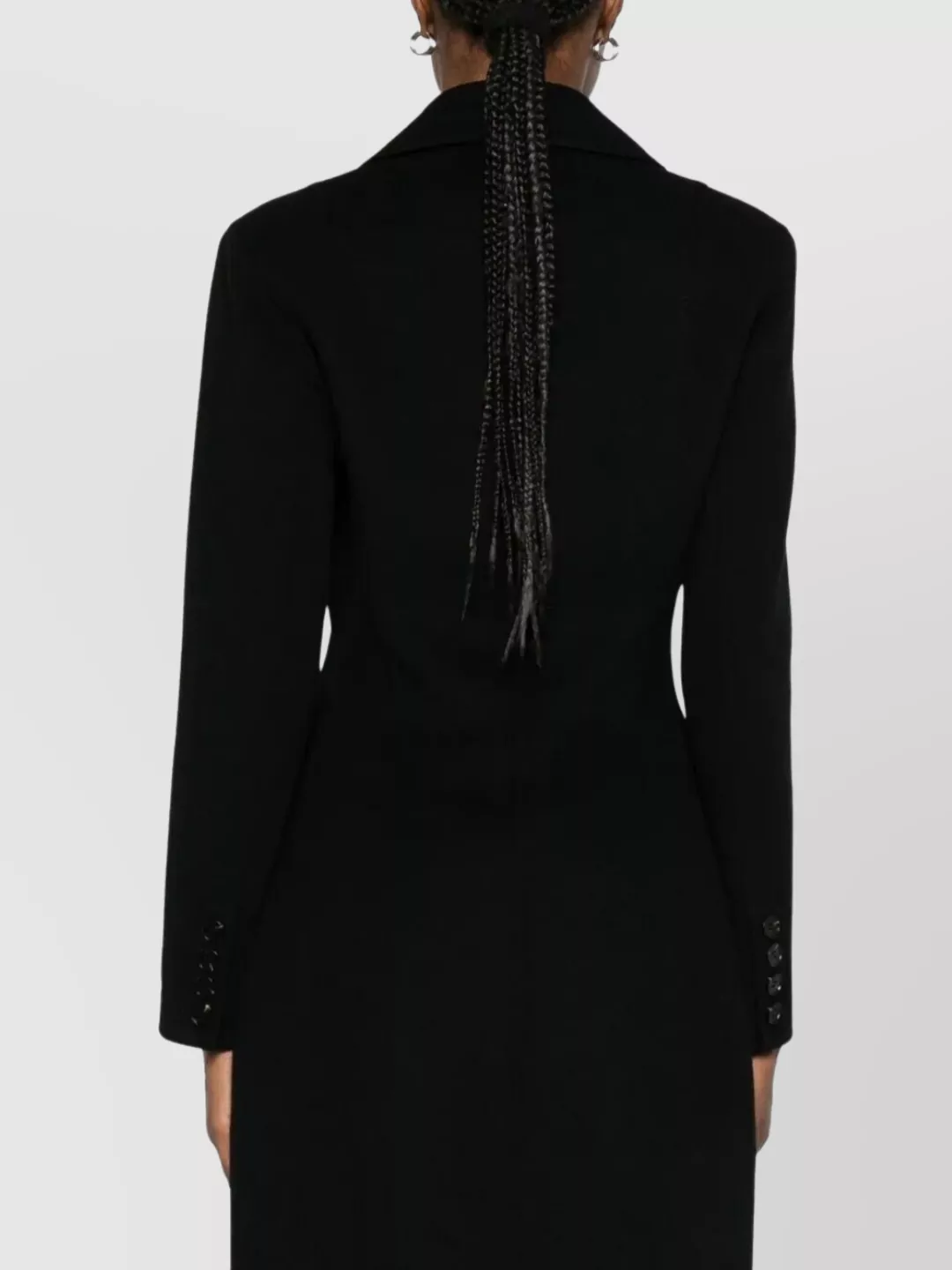 Ermanno Firenze Double-Breasted Longline Coat Featuring Pockets