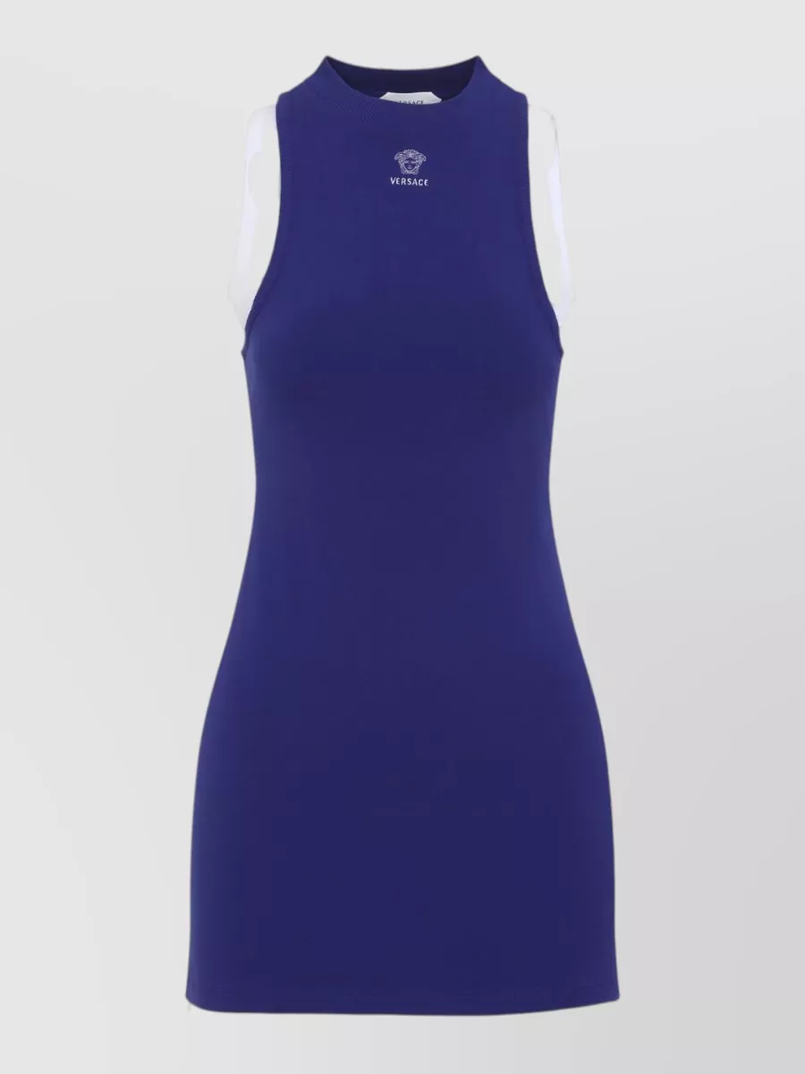 Versace Ribbed Sleeveless Mini Dress
