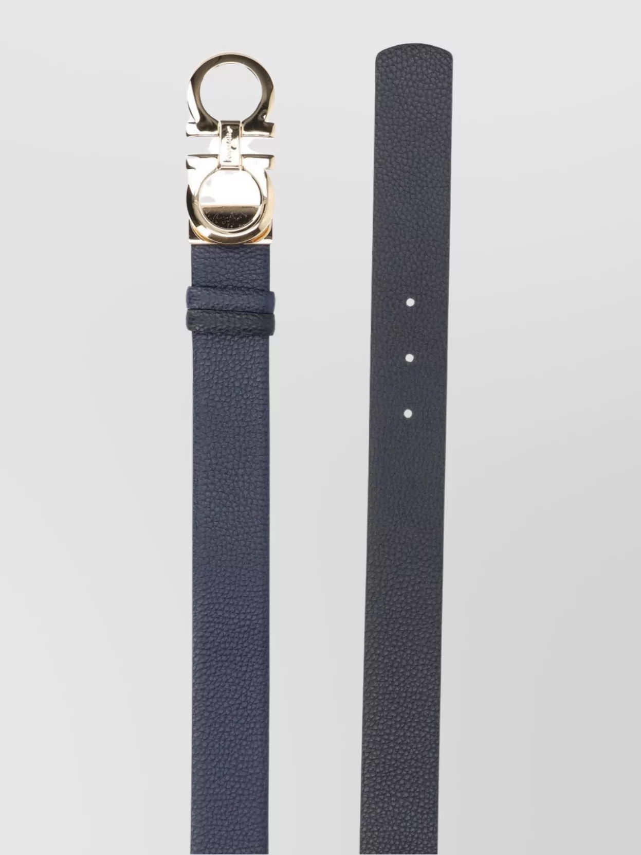 Ferragamo Adjustable Length Gold-Tone Buckle Textured Finish