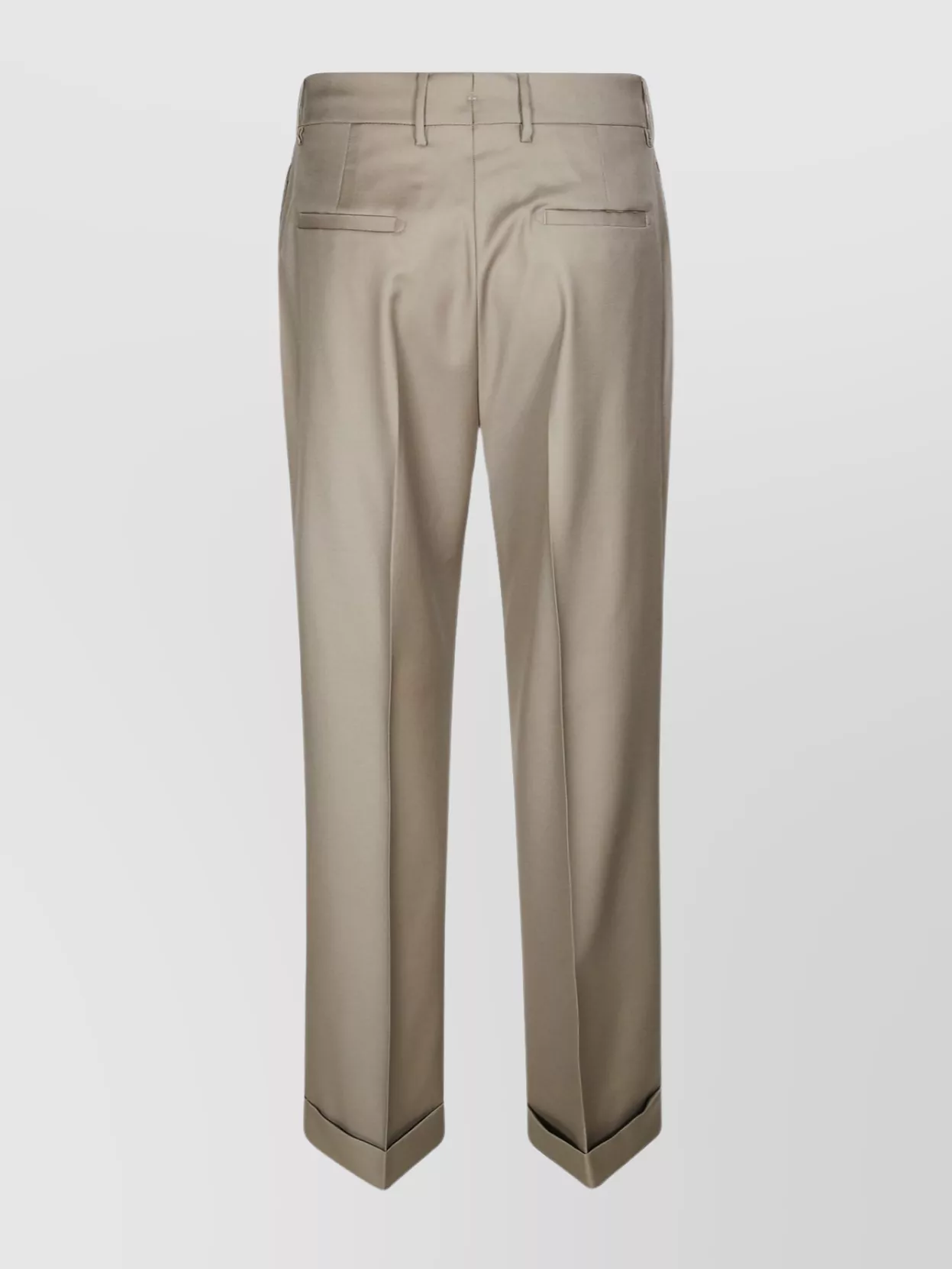 Shop Berwich Trousers Belt Loops Cuffed Hem Pleated Front
