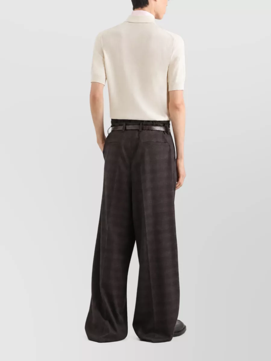 Dolce&Gabbana Checked Wool Pleated Tailored Trousers