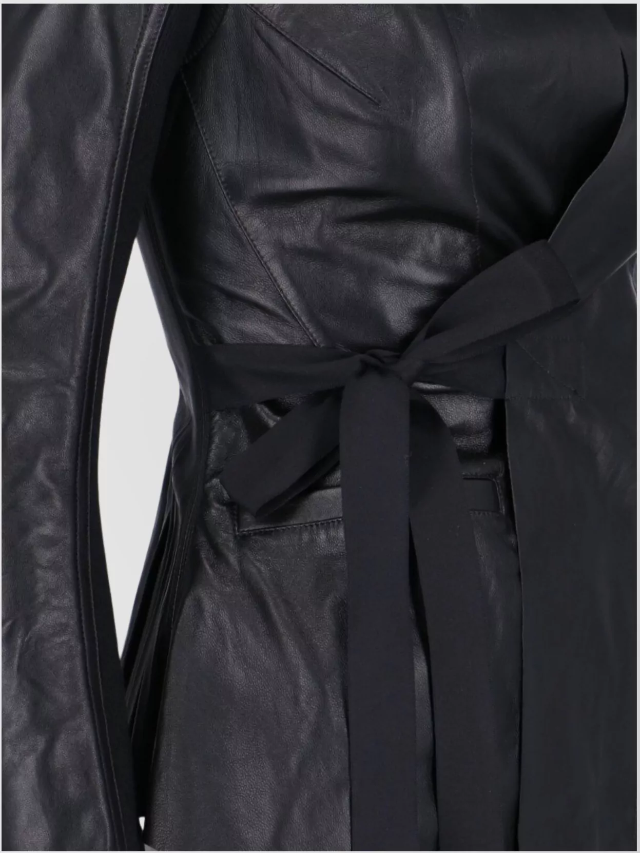 Rick Owens Modern Long Sleeve Jacket With Tie Waist In Multi