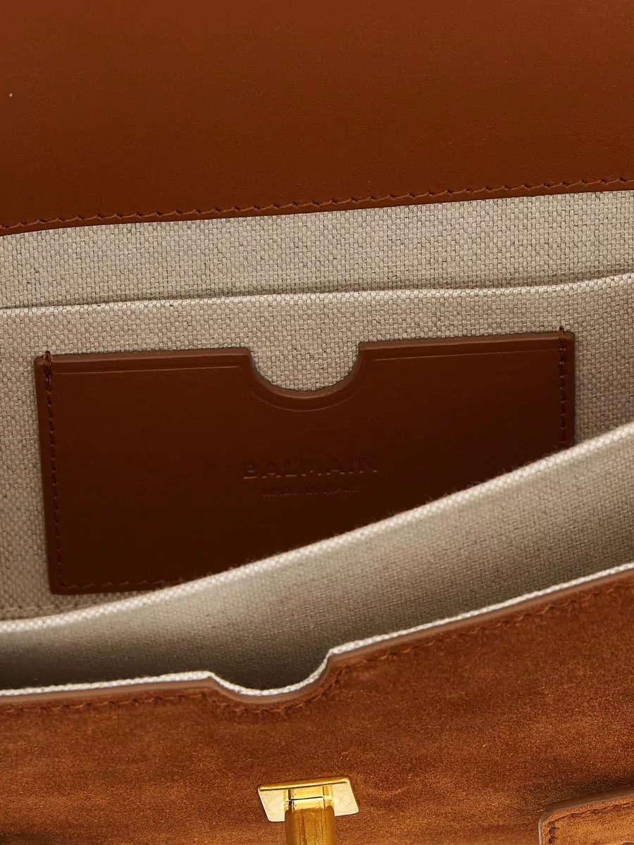 Balmain B-Buzz 24 Suede Cross-Body Bag