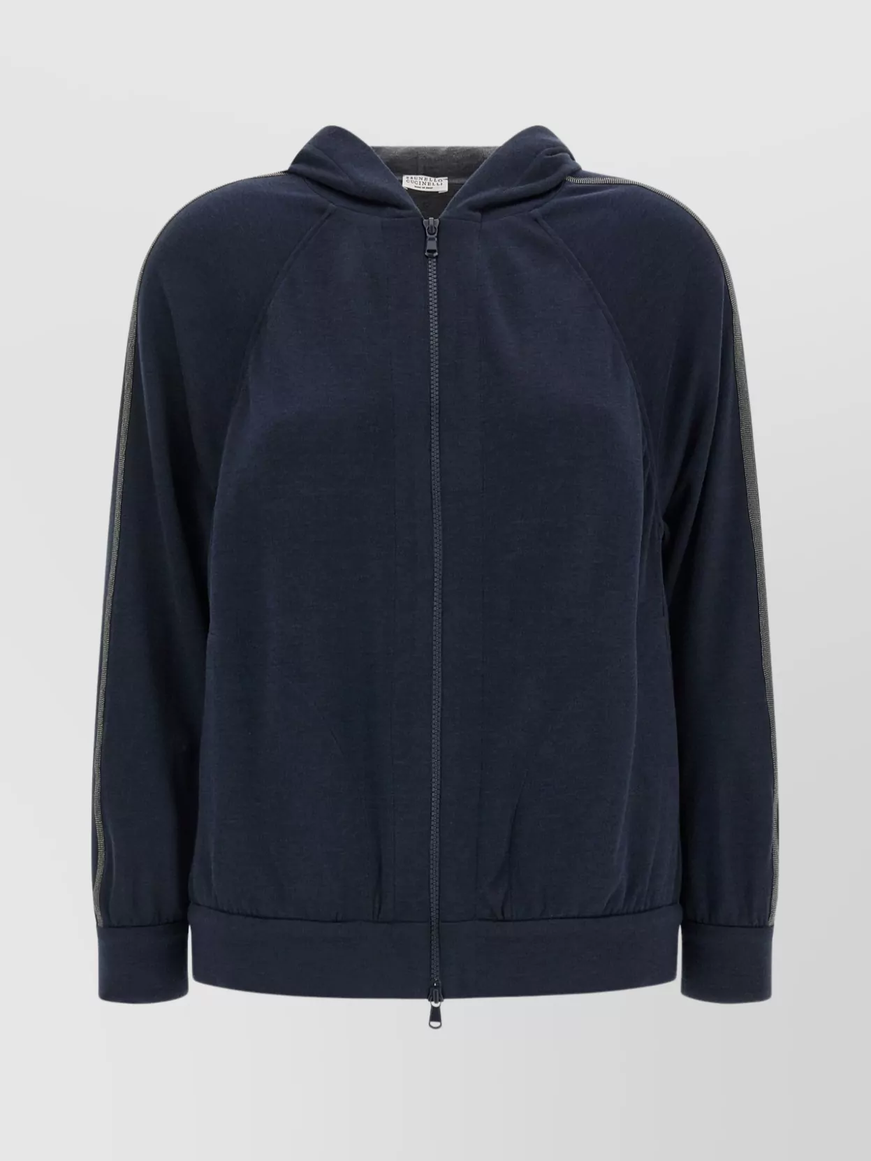 Brunello Cucinelli Hooded sweatshirt with side stripe detail