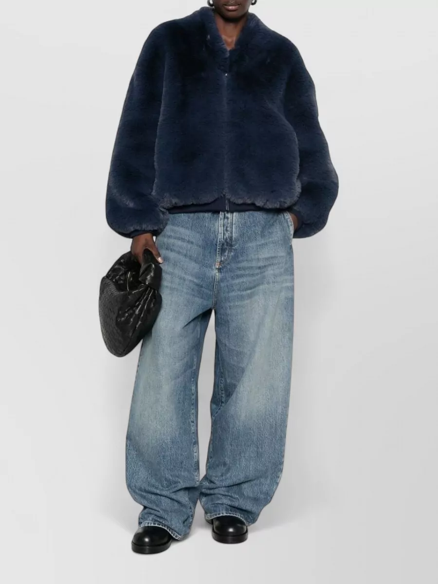 The Frankie Shop Faux Fur Relaxed-Fit Collarless Jacket