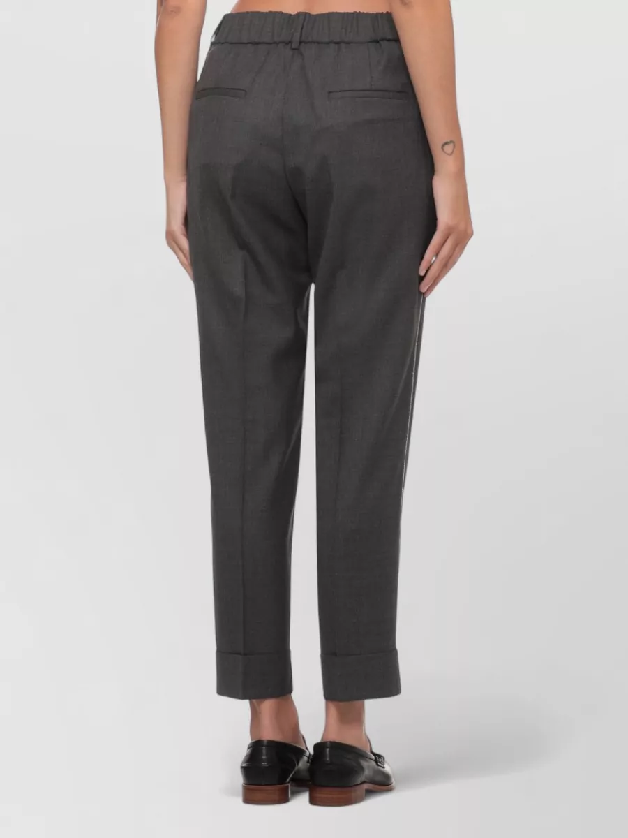 Peserico Virgin Wool Straight-Leg Tailored Trousers