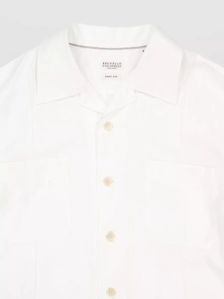 Brunello Cucinelli Linen Blend Long-Sleeve Shirt