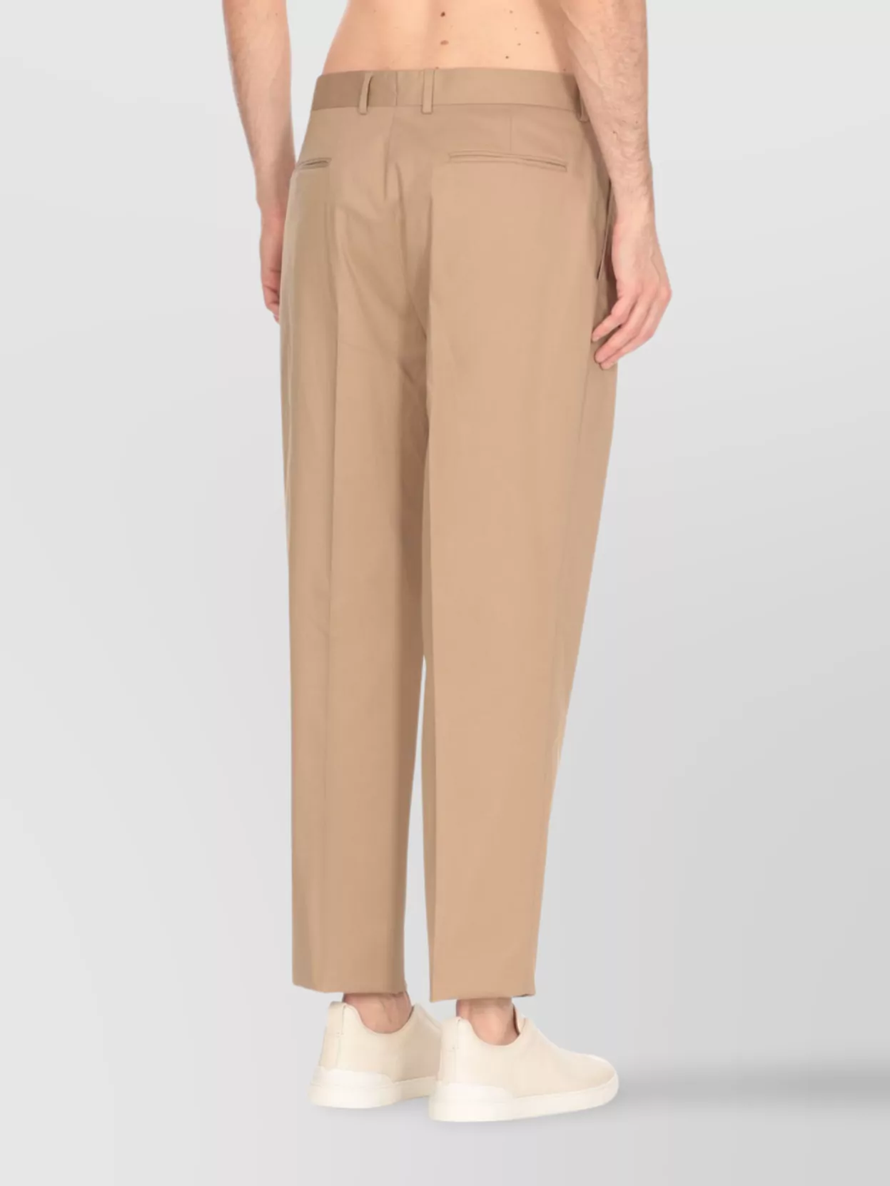 Zegna Cropped Cotton Pants Pleats