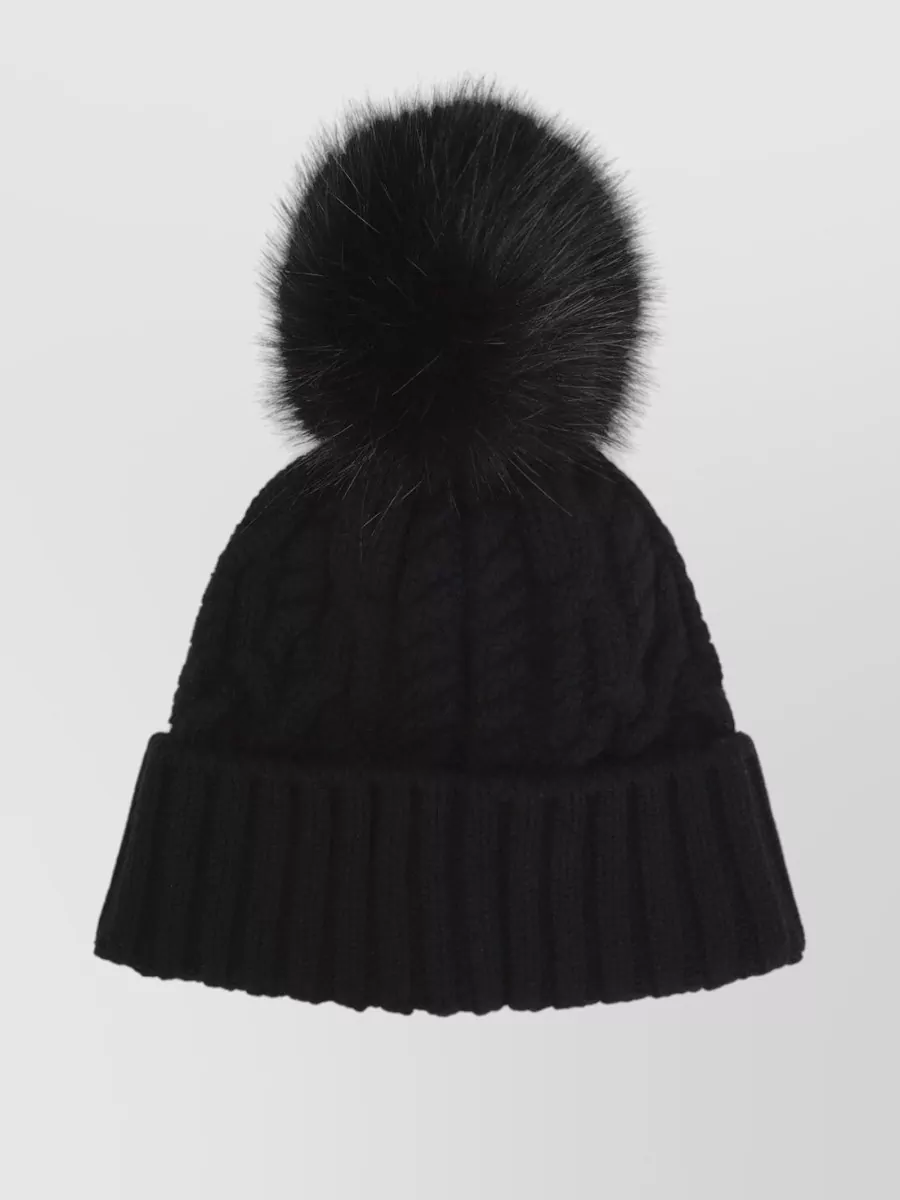 Moncler cable-knit wool and cashmere beanie with pom-pom