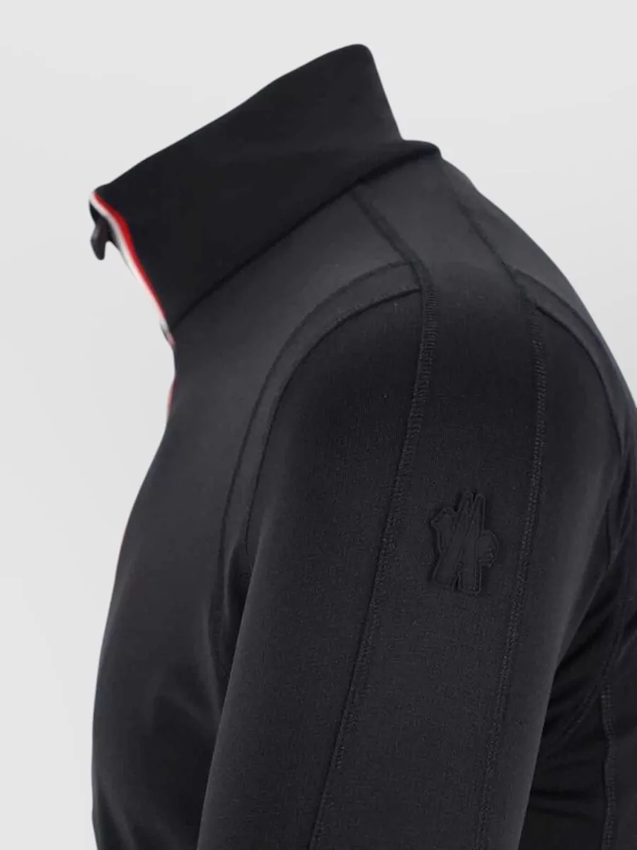 Moncler Grenoble High Collar Knit Sweatshirt Contrast Trim